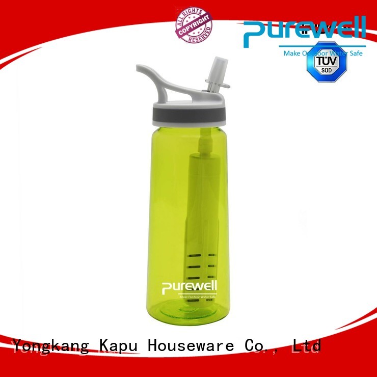 Purewell water purifier bottle supplier for hiking