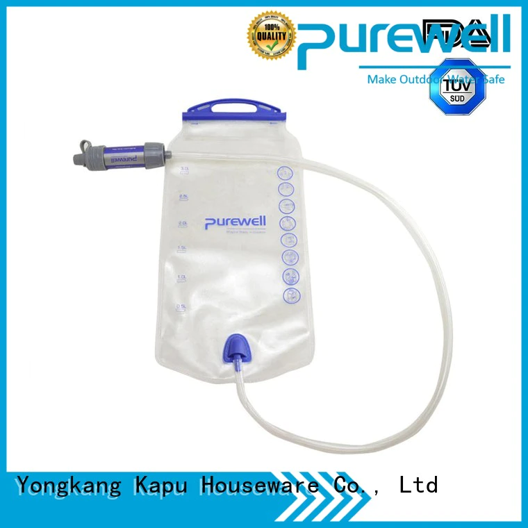 Purewell convenient water filter bag from China for hiking