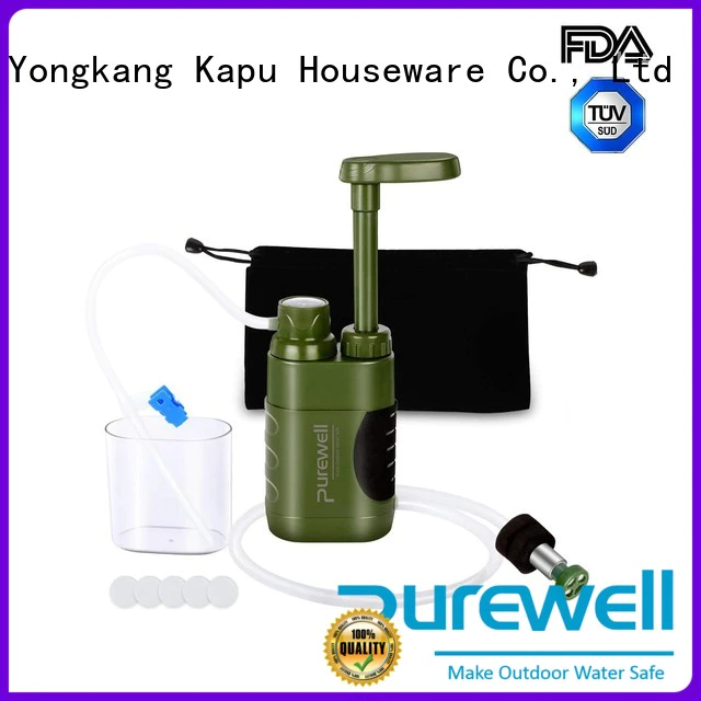 Purewell water filter pump from China for hiking