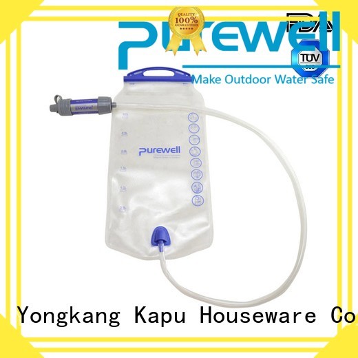 Purewell easy-hanging water filter bag from China for outdoor activities