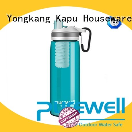 Purewell BPA-free water purifier bottle inquire now for hiking