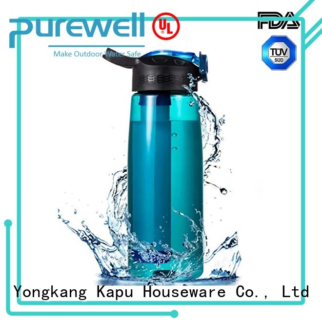 Purewell BPA-free water purifier bottle inquire now for Backpacking