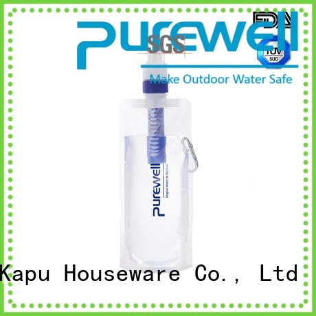 Purewell easy-carrying collapsible water filter bottle inquire now for camping
