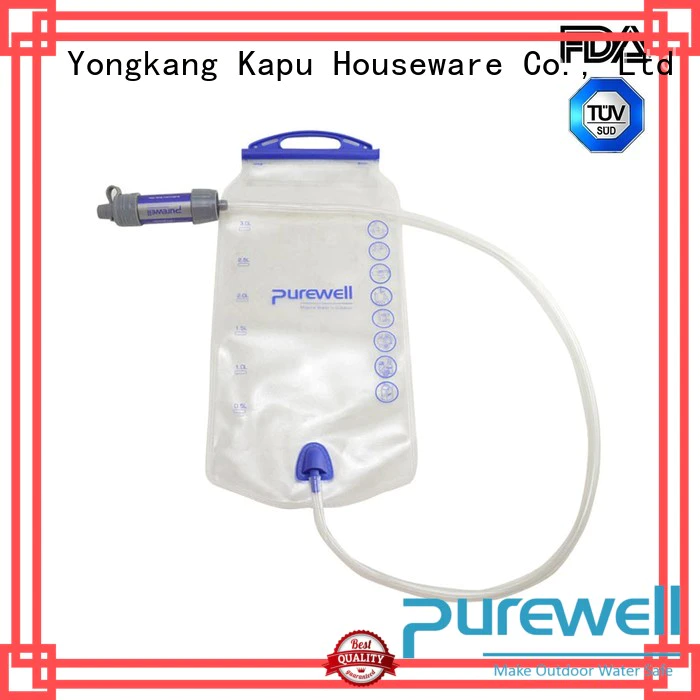 Purewell collapsible water filter bag from China for outdoor activities
