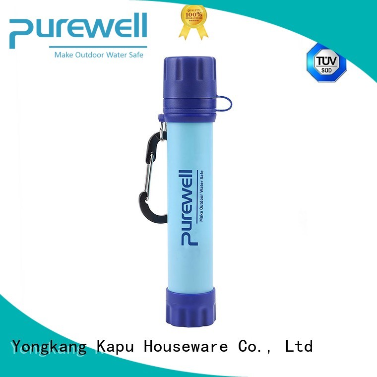Purewell portable hiking water filter straw reputable manufacturer for camping
