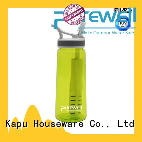 Purewell BPA-free water purifier bottle wholesale for hiking