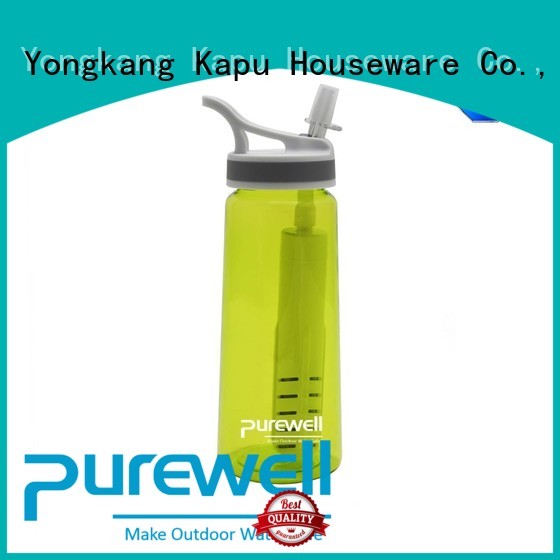 Purewell with carabiner water filter bottle supplier for hiking