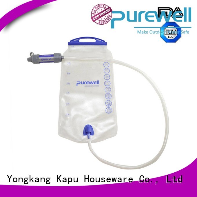 Purewell water filter bag factory price for hiking