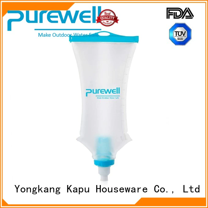 Purewell easy-hanging water filter bag factory price for travel