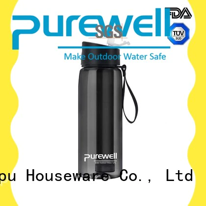 Purewell water purifier bottle supplier for hiking