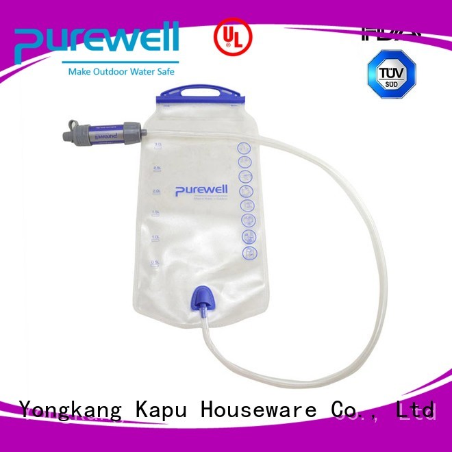 Purewell water filter bag from China for outdoor activities