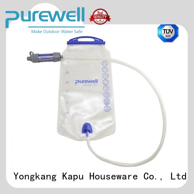 Purewell water filter bag factory price for travel