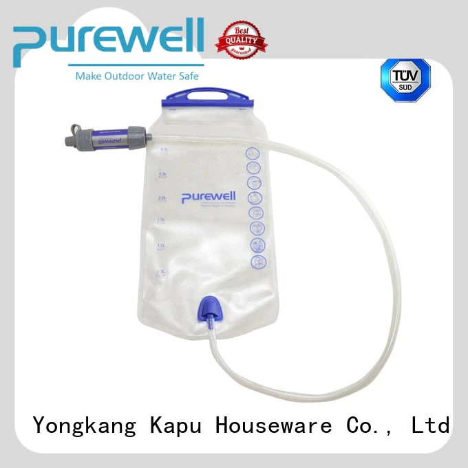 Purewell water filter bag from China for outdoor activities