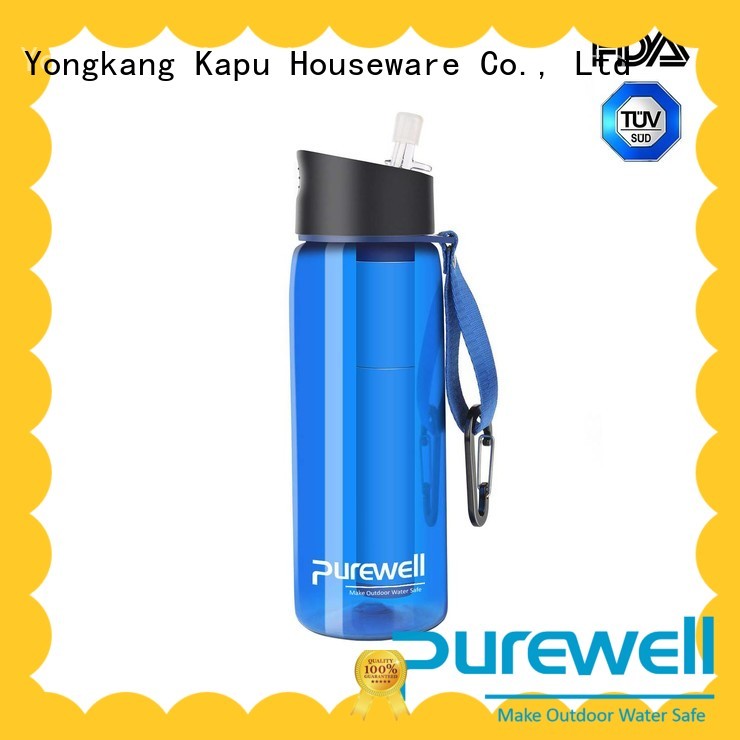 Purewell with carabiner water filter bottle supplier
