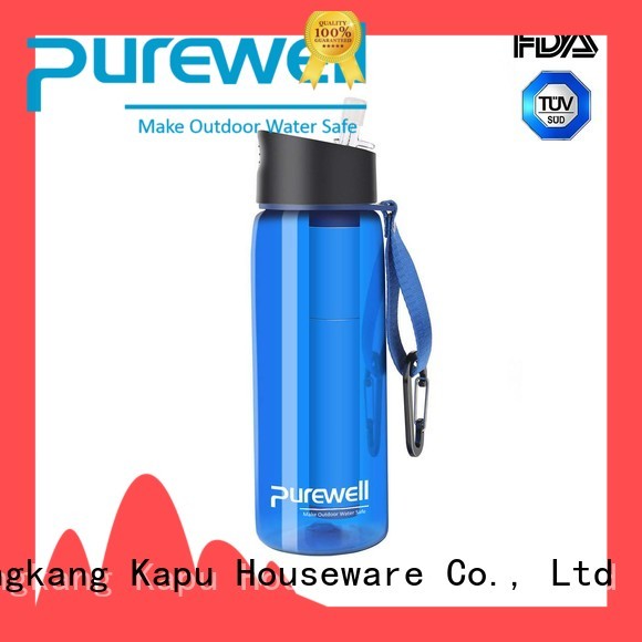Purewell water purifier bottle wholesale for Backpacking