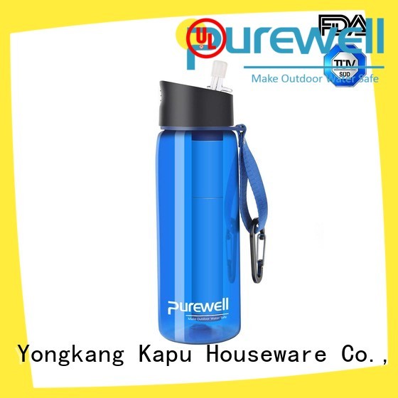 Purewell with carabiner water purifier bottle wholesale for running