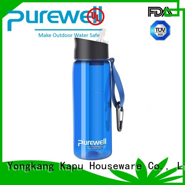 Purewell with carabiner water purifier bottle inquire now for Backpacking