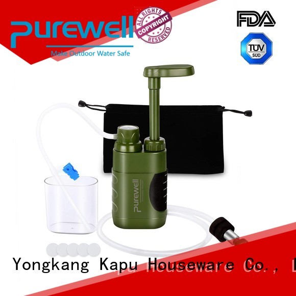 Purewell water filter pump customized for outdoor activities