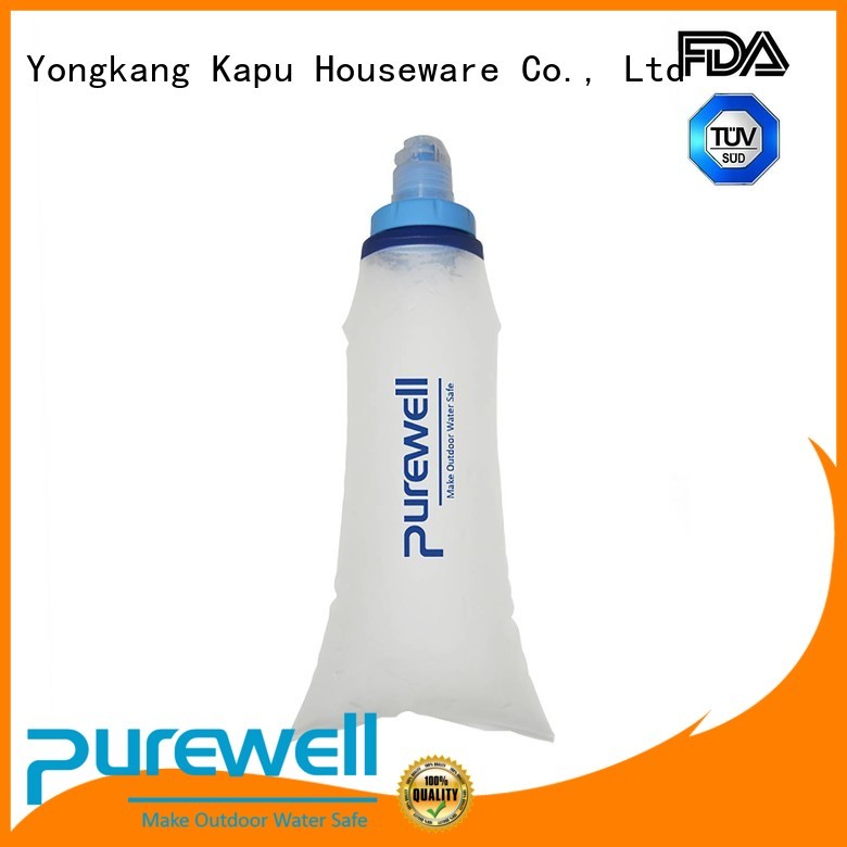 Purewell soft flask from China for Backpacking
