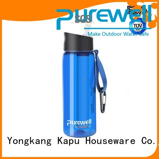 Purewell water purifier bottle supplier for Backpacking