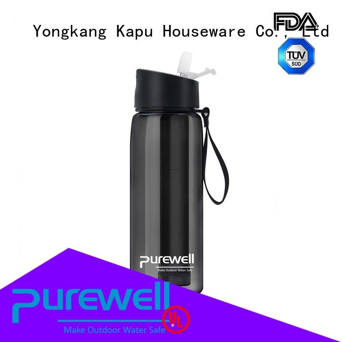 Purewell with carabiner water purifier bottle inquire now for hiking