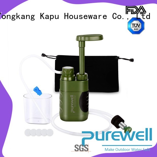 Purewell water filter pump customized for camping