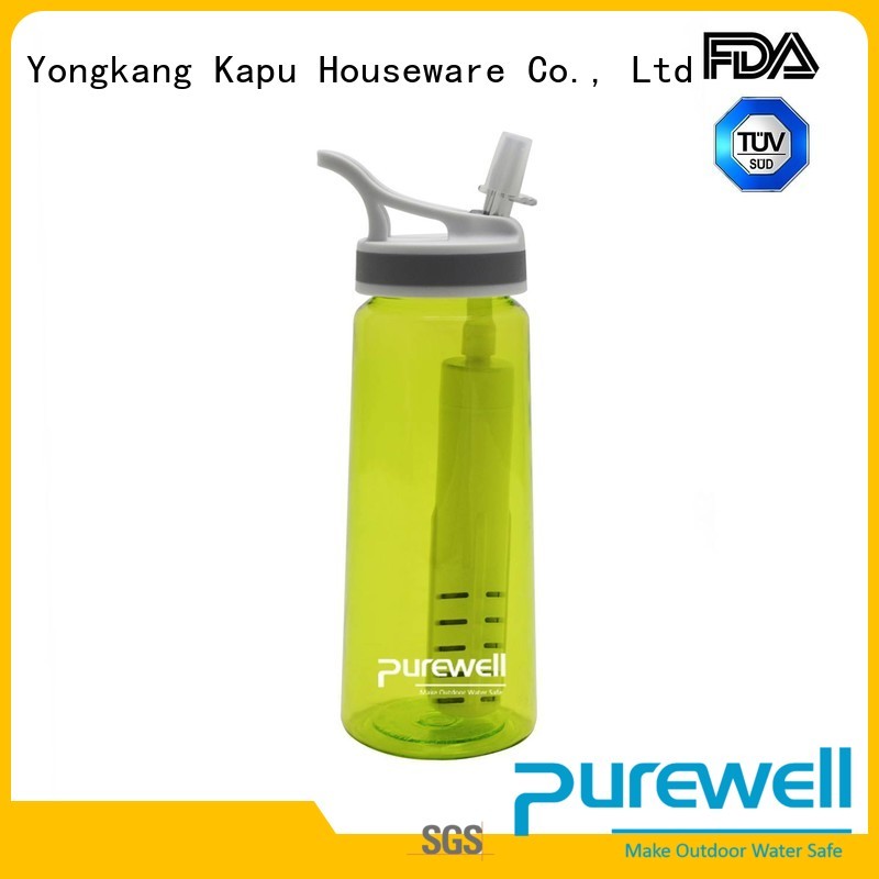 Purewell with carabiner water purifier bottle supplier for Backpacking