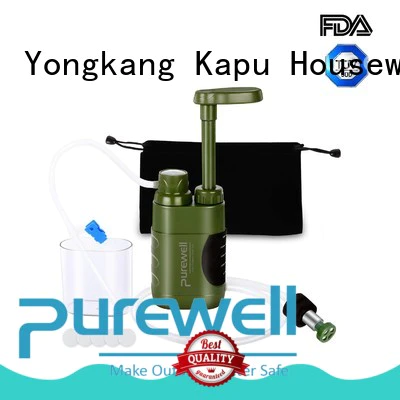 Purewell water filter pump from China for hiking